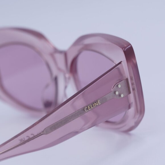 🕶️ New Celine CL40277F 72Y Sunglasses - Transparent Pink Frame, Pink Lenses - Picture 7 of 10